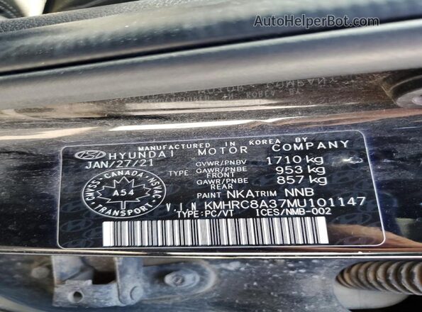 KMHRC8A37MU101147 2021 HYUNDAI VENUE Черный Панорамный вид салона 360°