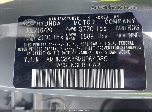 KMHRC8A38MU064089 2021 HYUNDAI VENUE Gray Engine compartment view