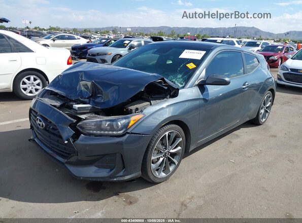 KMHTG6AF0KU015328 2019 HYUNDAI VELOSTER Gray წინა მარცხენა ხედი სამი მეოთხედიდან
