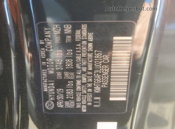 KMHTG6AF3LU021867 2020 HYUNDAI VELOSTER Черный Вид подкапотного пространства