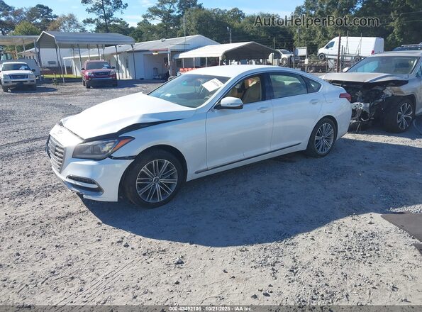 KMTFN4JE7LU337129 2020 GENESIS G80 White წინა მარცხენა ხედი სამი მეოთხედიდან