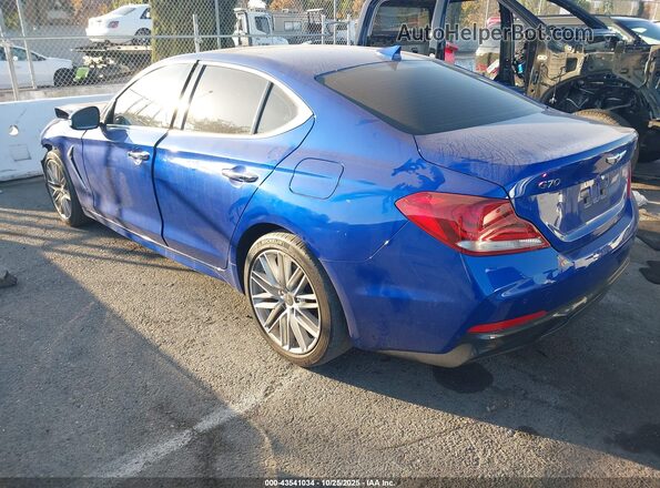 KMTG34LA4MU079688 2021 GENESIS G70 Blue Trasero izquierdo