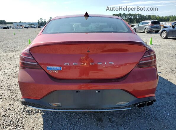 KMTG34TA5NU093715 2022 GENESIS G70 Red Հետևի տեսք