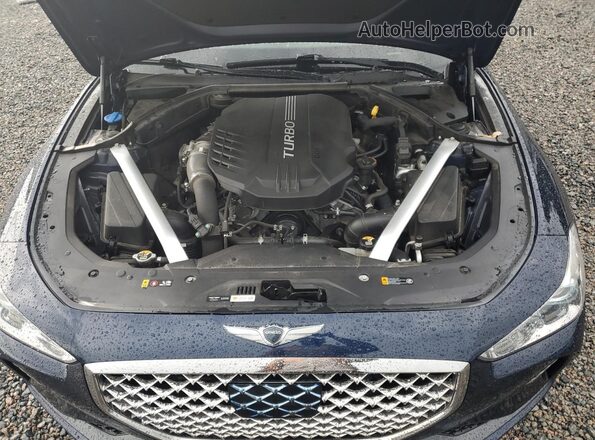 KMTG54LE7KU043858 2019 GENESIS G70 Синий Вид задней части салона