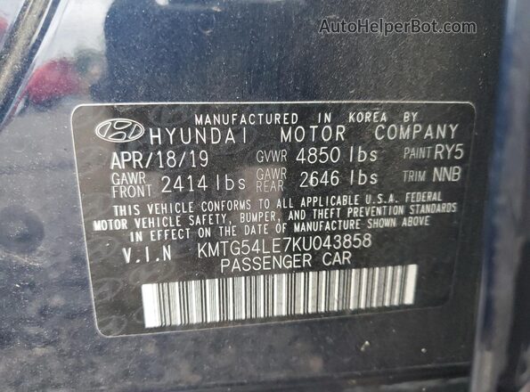 KMTG54LE7KU043858 2019 GENESIS G70 Синий Вид подкапотного пространства