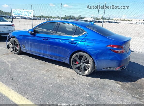 KMTG54TE2NU103291 2022 GENESIS G70 Синий Задняя левая четверть