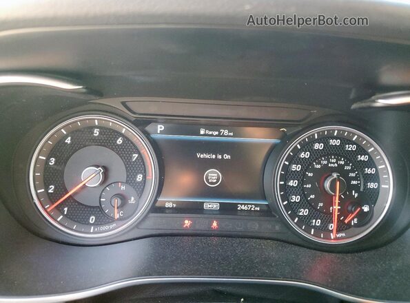 KMTG74LE8MU070371 2021 GENESIS G70 White Вид щитка приладів