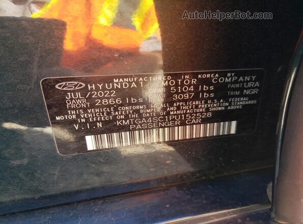 KMTGA4SC1PU152528 2023 GENESIS G80 Синий Вид наклейки с VIN-кодом