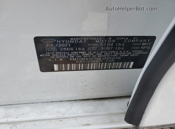 KMTGB4SC5NU095678 2022 GENESIS G80 White 