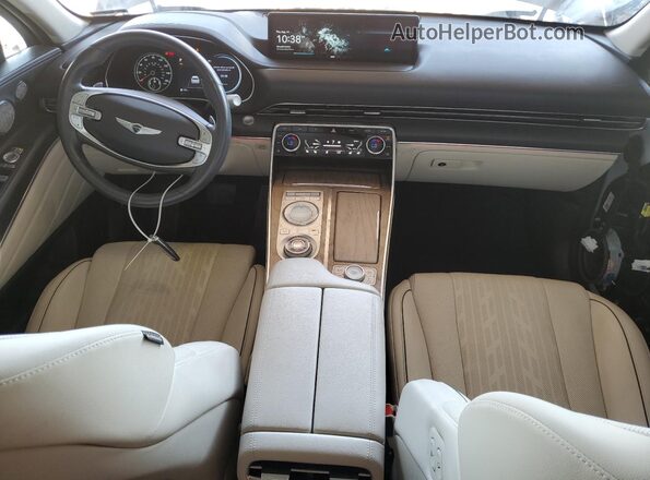 KMUHCESC2NU079313 2022 GENESIS GV80 White Widok deski rozdzielczej