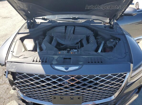 KMUHCESC9NU081284 2022 GENESIS GV80 Black Vista del compartimento del motor