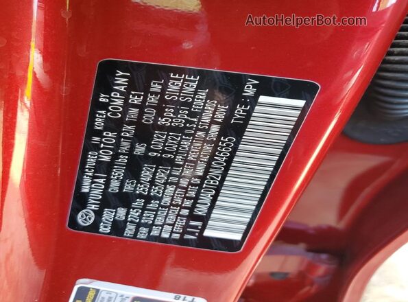 KMUMADTB2NU046655 2022 GENESIS GV70 Red Engine compartment view