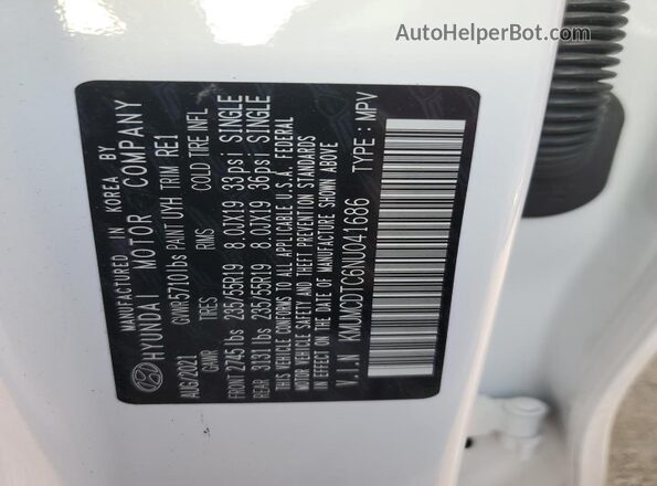 KMUMCDTC6NU041686 2022 GENESIS GV70 White Շարժիչի բաժամունքի տեսք