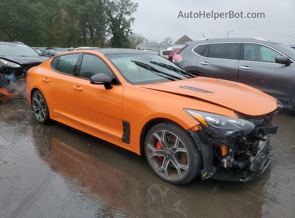 KNAE35LCXK6069372 2019 KIA STINGER Оранжевый Передняя правая четверть