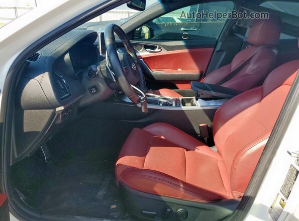 KNAE45LC1M6091504 2021 KIA STINGER White Widok wnętrza z przodu