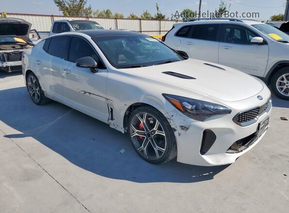 KNAE45LC1M6091504 2021 KIA STINGER White Przód prawy