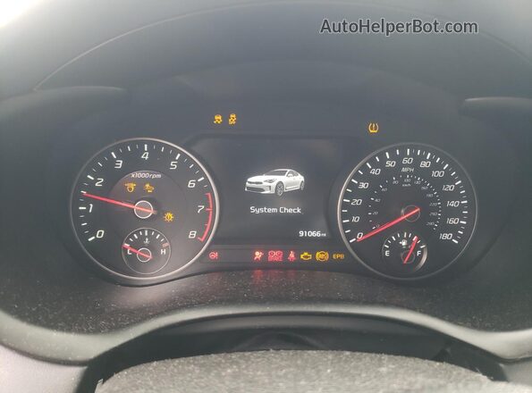 KNAE55LC1K6057864 2019 KIA STINGER Black ხელსაწყოთა პანელის ხედი