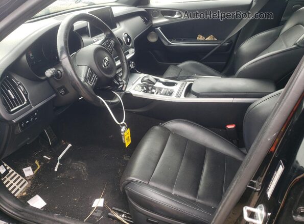 KNAE55LC1K6057864 2019 KIA STINGER Black წინა სალონის ხედი