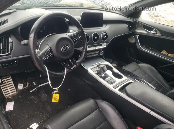KNAE55LC1K6057864 2019 KIA STINGER Black წინა პანელის ხედი