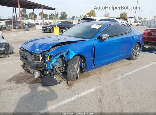 KNAE55LC2M6089757 2021 KIA STINGER Blue Przód lewy