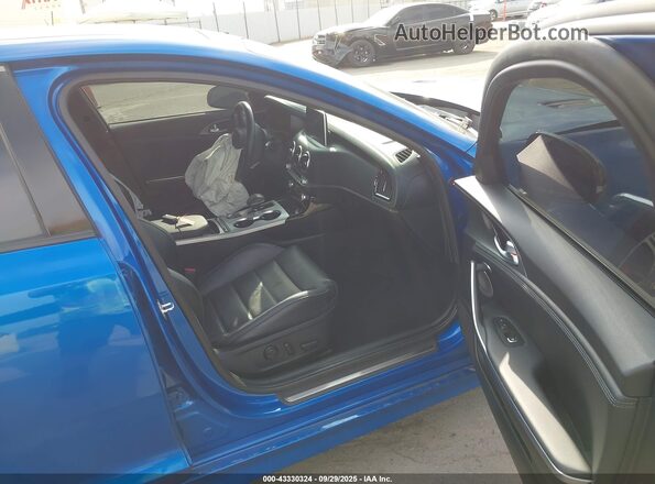 KNAE55LC2M6089757 2021 KIA STINGER Blue Widok wnętrza z przodu