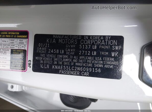 KNAE55LC2N6099156 2022 KIA STINGER Белый Вид подкапотного пространства