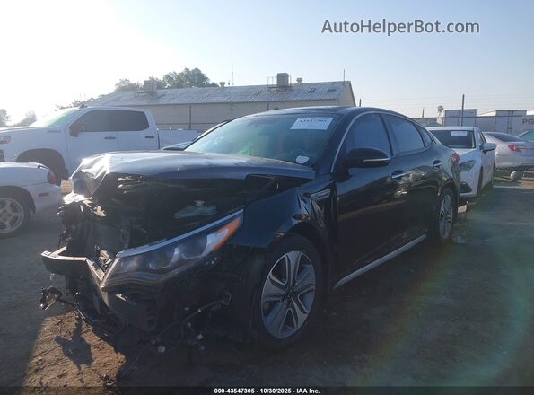 KNAGU4LC7H5006065 2017 KIA OPTIMA HYBRID Черный Передняя левая четверть