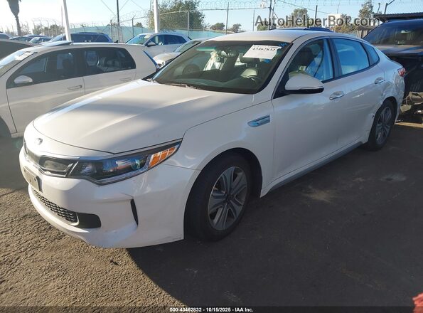 KNAGU4LE8H5013642 2017 KIA OPTIMA HYBRID White Передня ліва чверть