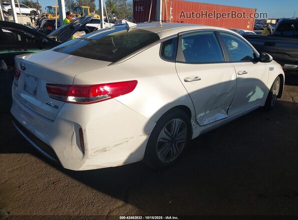 KNAGU4LE8H5013642 2017 KIA OPTIMA HYBRID White Задня права чверть
