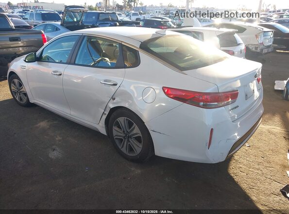 KNAGU4LE8H5013642 2017 KIA OPTIMA HYBRID White Задня ліва чверть