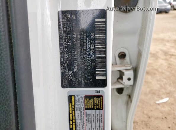 KNALC4J13L5230221 2020 KIA CADENZA White Вид підкапотного простору