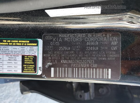 KNALN4D78G5207923 2016 KIA CADENZA Black Vista del compartimento del motor