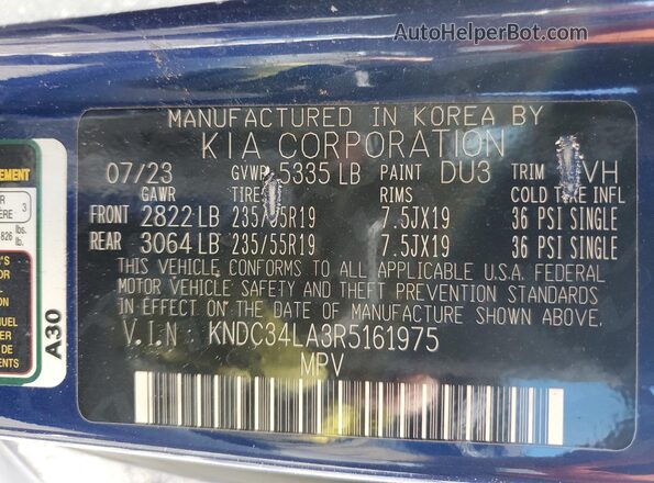 KNDC34LA3R5161975 2024 KIA EV6 Blue 