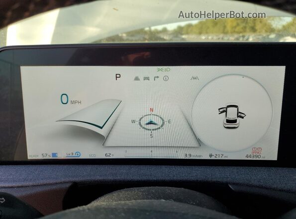 KNDC3DLC8N5060281 2022 KIA EV6 White Instrument cluster view