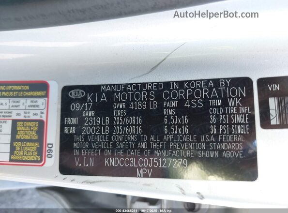 KNDCC3LC0J5127279 2018 KIA NIRO Серебряный Вид подкапотного пространства