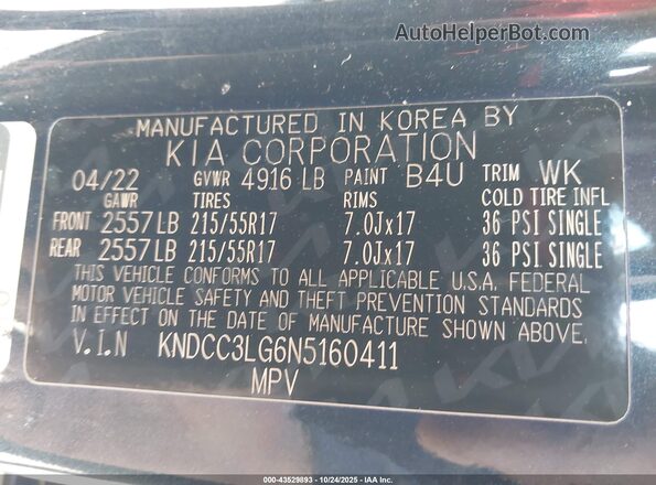 KNDCC3LG6N5160411 2022 KIA NIRO EV Blue Widok komory silnika