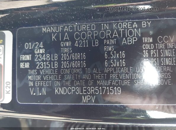 KNDCP3LE3R5171519 2024 KIA NIRO Black Շարժիչի բաժամունքի տեսք