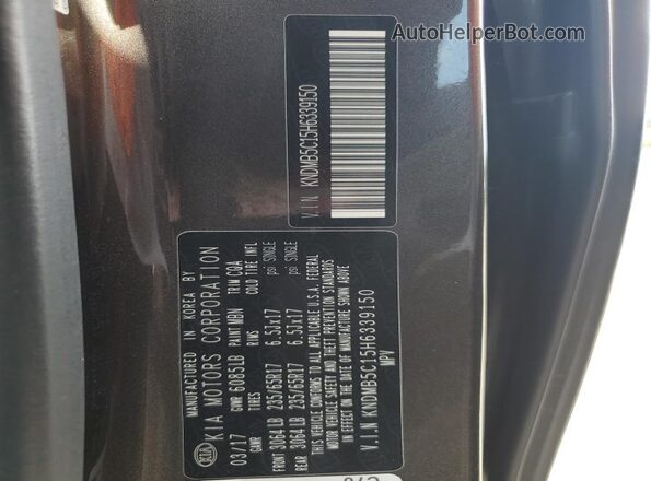 KNDMB5C15H6339150 2017 KIA SEDONA Brown Панорамний вид салону 360°