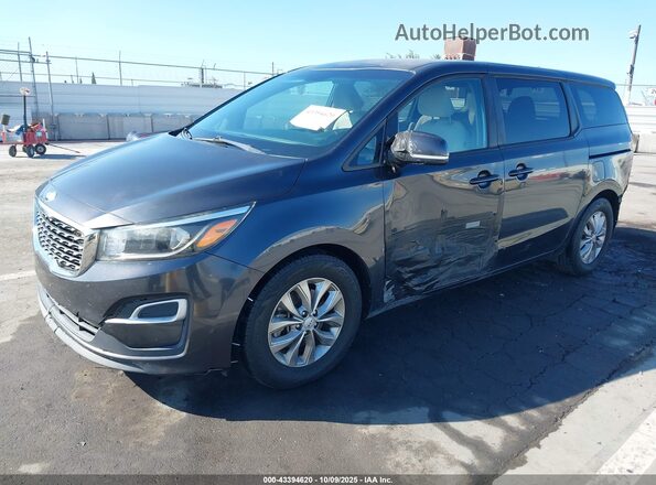 KNDMB5C16K6558920 2019 KIA SEDONA Gray Передня ліва чверть