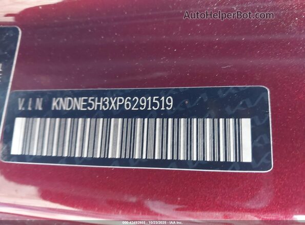 KNDNE5H3XP6291519 2023 KIA CARNIVAL MPV Maroon Widok komory silnika