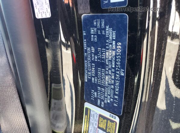 KNDNE5KA7S6055099 2025 KIA CARNIVAL Black VIN sticker view
