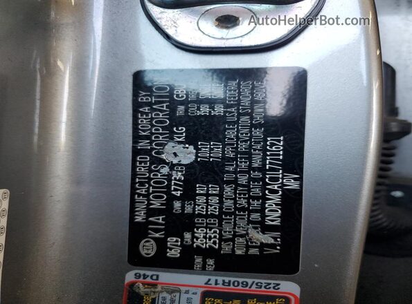 KNDPMCAC1L7711621 2020 KIA SPORTAGE Silver 360 interior view