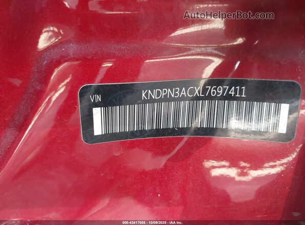 KNDPN3ACXL7697411 2020 KIA SPORTAGE Red ძრავის განყოფილების ხედი
