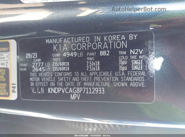 KNDPVCAG8P7112933 2023 KIA SPORTAGE HYBRID Dark Blue 