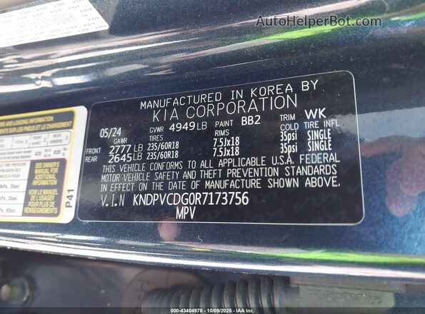 KNDPVCDG0R7173756 2024 KIA SPORTAGE HYBRID Dark Blue Widok komory silnika