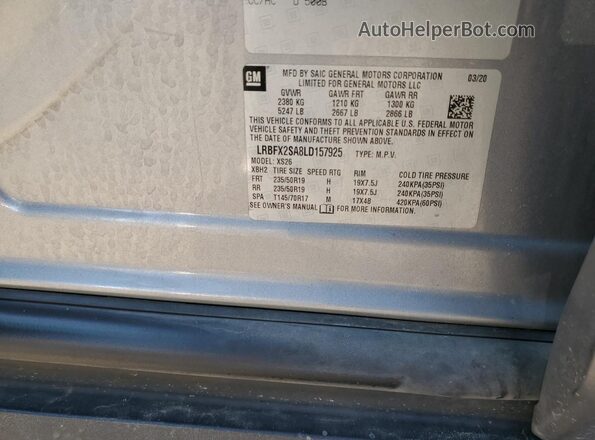 LRBFX2SA8LD157925 2020 BUICK ENVISION Gray Vista interior de 360 grados