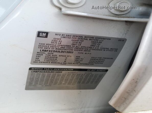 LRBFXCSA9LD013869 2020 BUICK ENVISION Белый Вид подкапотного пространства