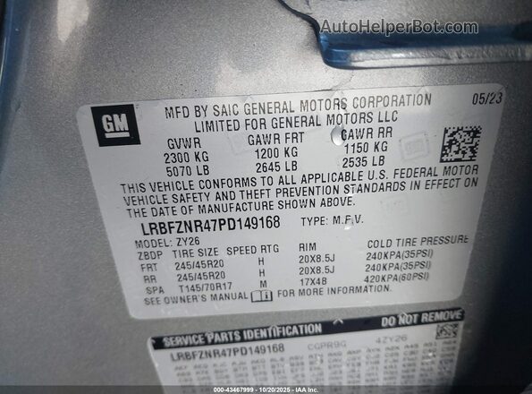 LRBFZNR47PD149168 2023 BUICK ENVISION Серый Вид подкапотного пространства