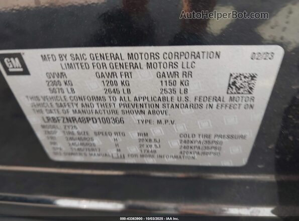 LRBFZNR48PD100366 2023 BUICK ENVISION Black Հետևի նստատեղերի տեսք