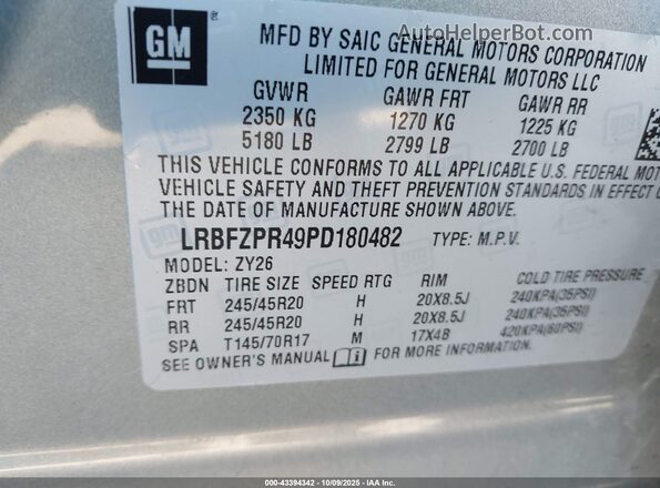 LRBFZPR49PD180482 2023 BUICK ENVISION Silver Widok komory silnika